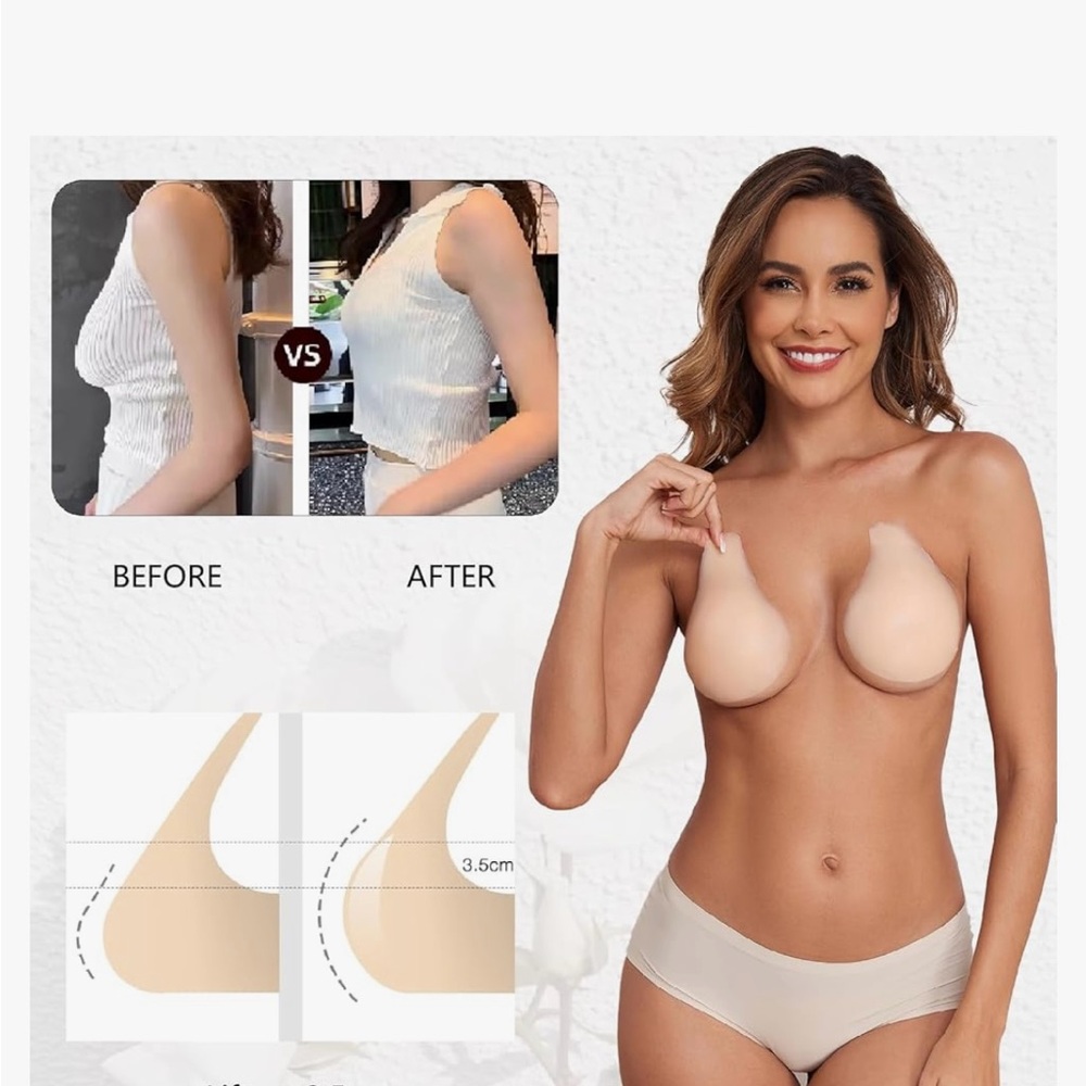 Invisible Sticky Bra in Nude - Large NIB